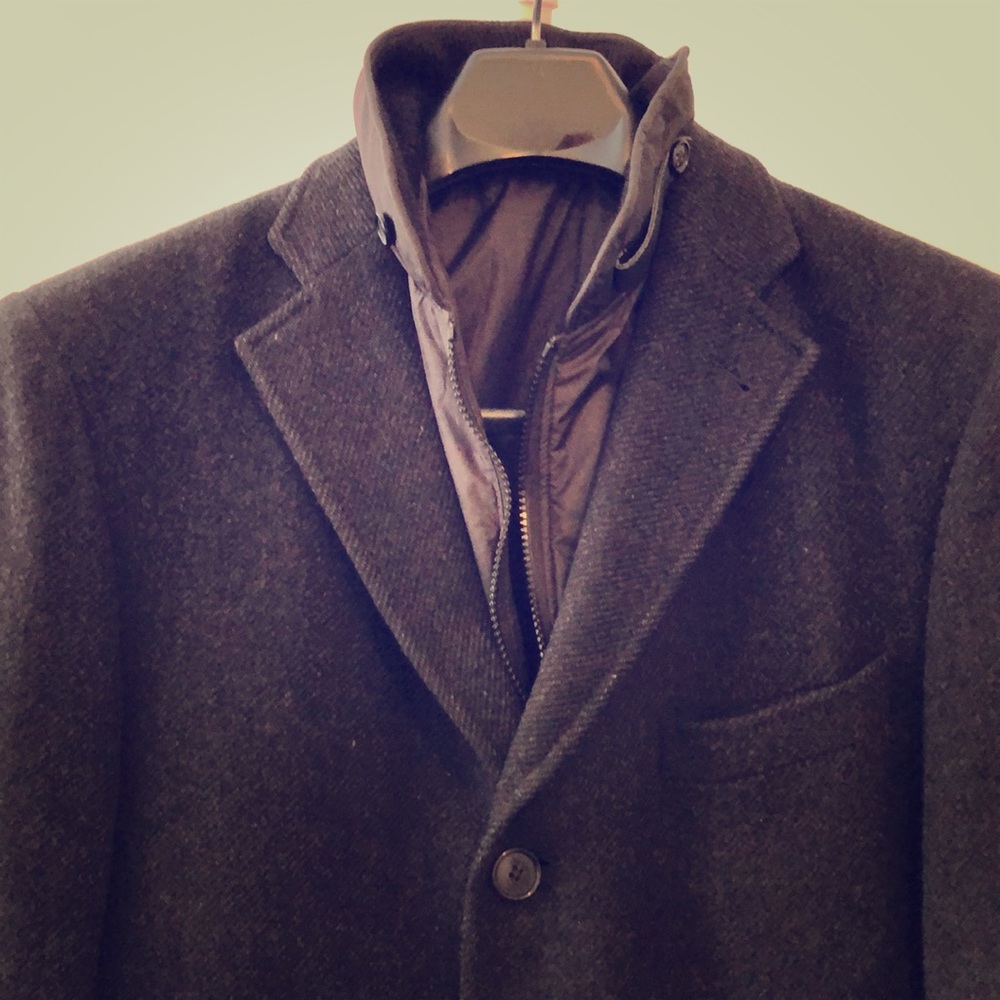 Massimo Dutti. Men’s Wool coat with Vest. 42R,Gray